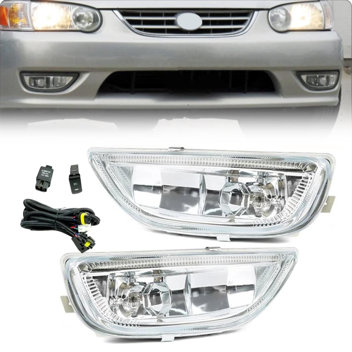For 2001-2002 Toyota Corolla Fog Light Driving Lamp Clear Lens Left+Right Set