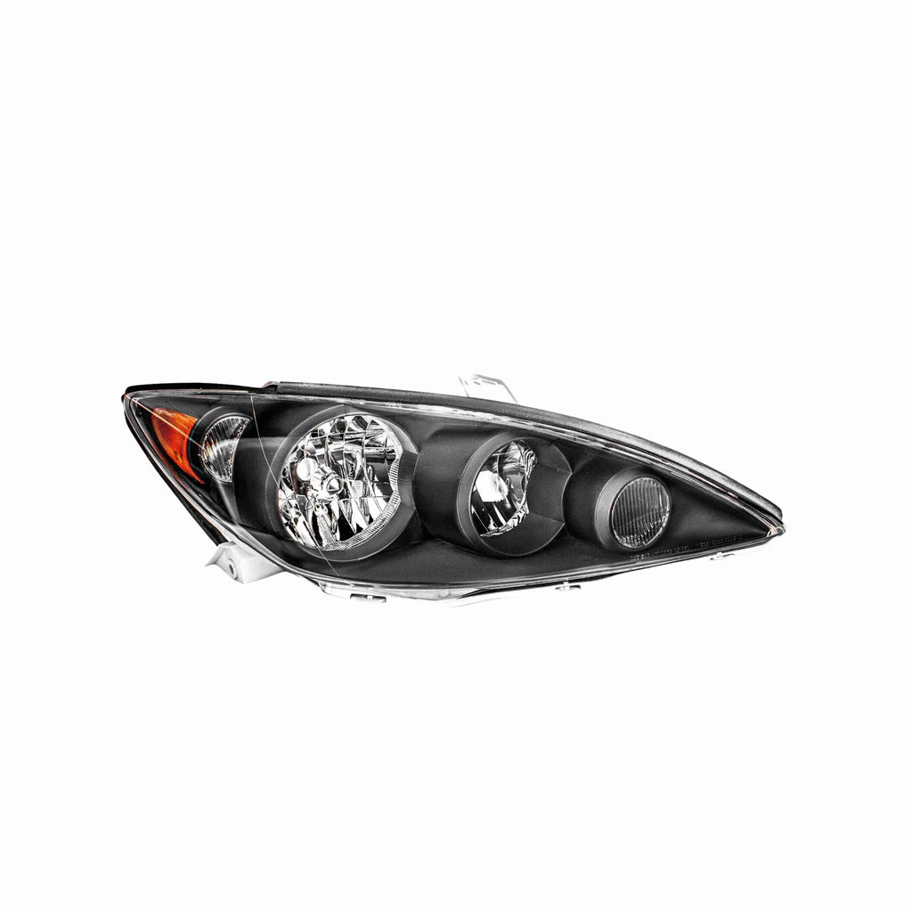 For 2005-2006 Toyota Camry Halogen Clear Lens Headlights Housing Black Headlamps Left+Right
