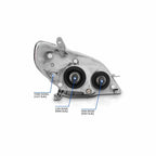 For 2003-2008 Toyota Matrix Clear Headlight Headlamp Chrome With Bulb Left+Right