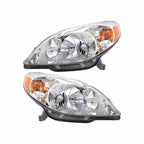 For 2003-2008 Toyota Matrix Clear Headlight Headlamp Chrome With Bulb Left+Right