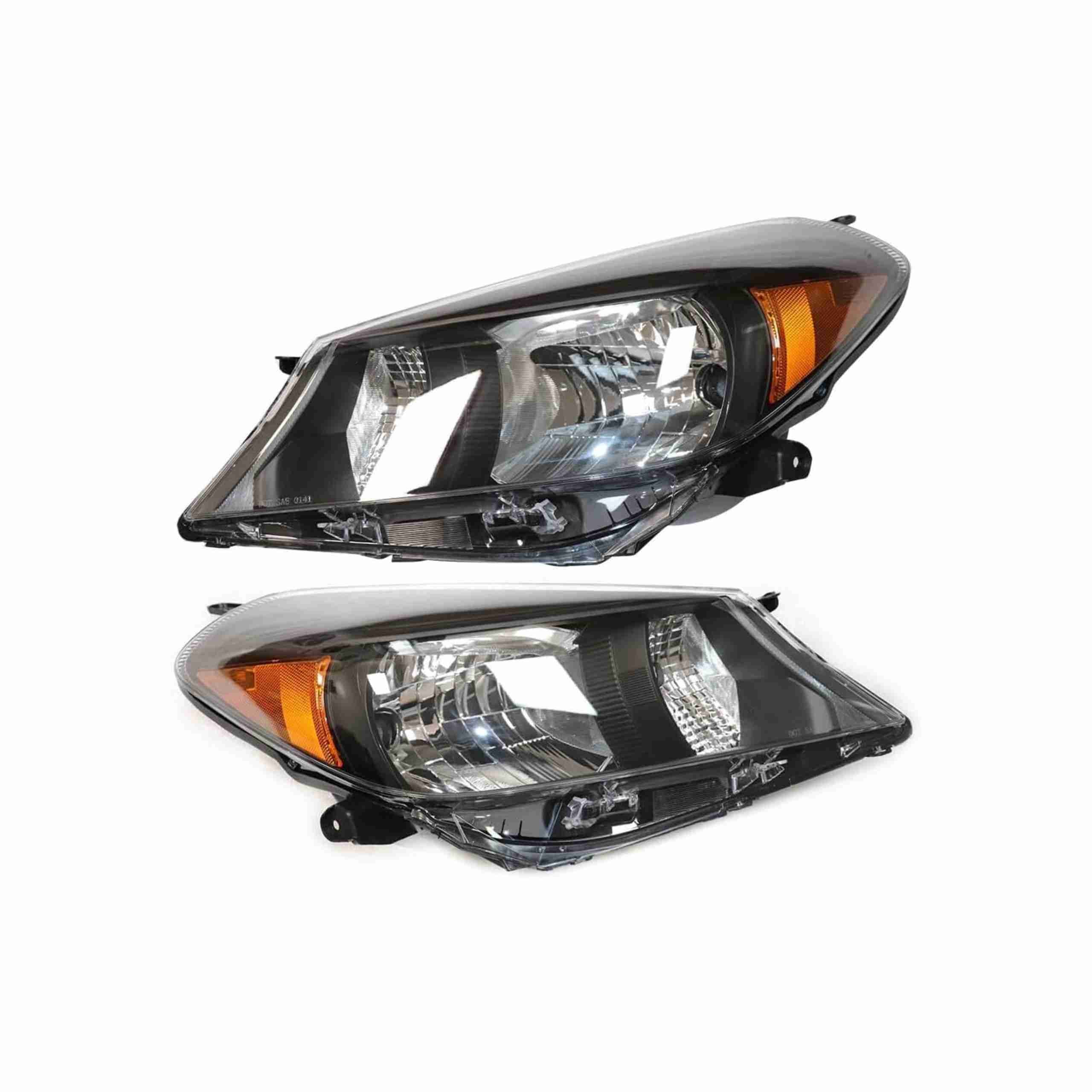 For 2012-2014 Toyota Yaris Hatchback Headlamp Headlight Housing Black Left+Right
