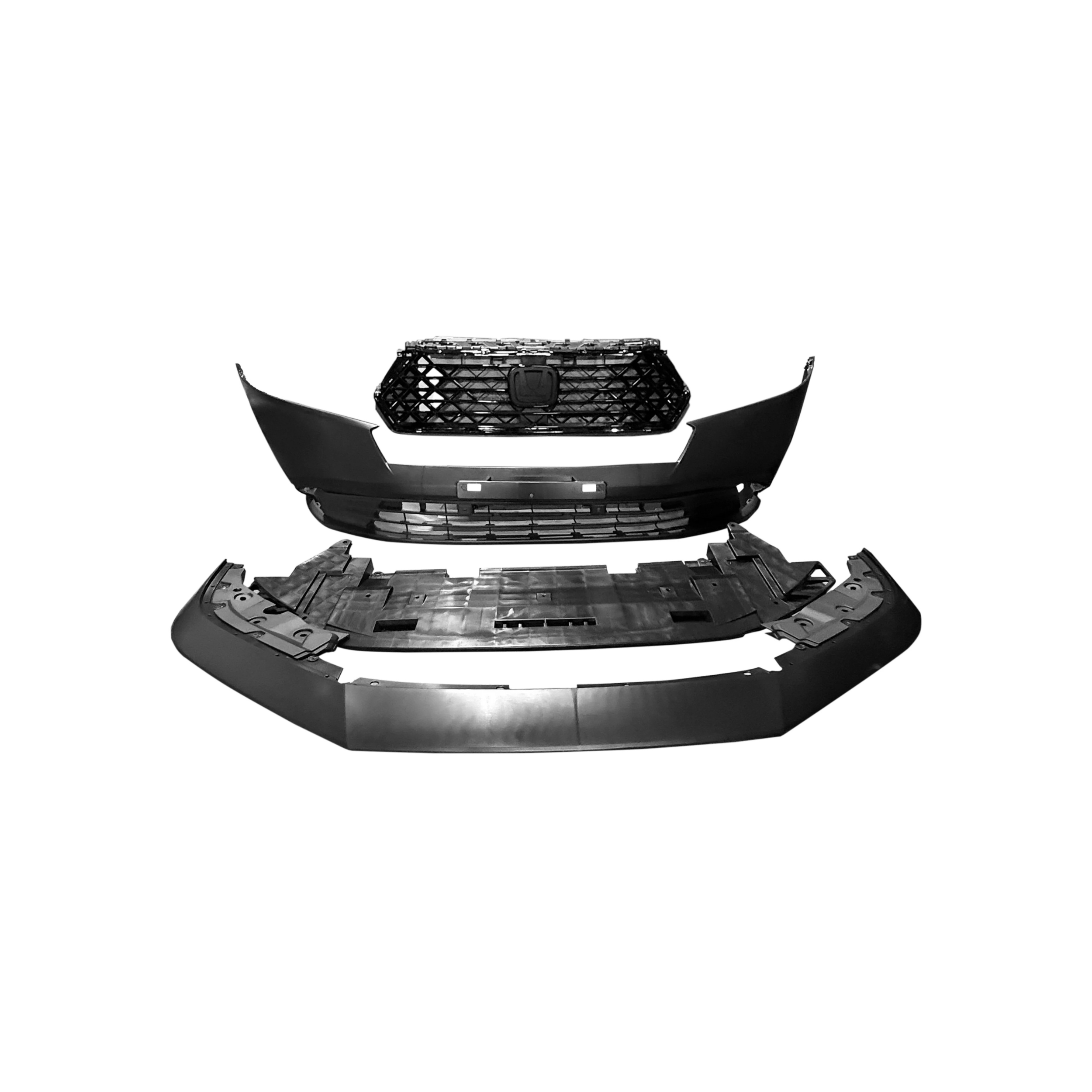 For 2023-2025 Honda Accord Front Bumper Body Kit Assembly Front Bumper Cover, Grille, Lower Lip & Air Deflector Complete Replacement Kit