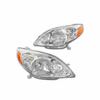 For 2003-2008 Toyota Matrix Clear Headlight Headlamp Chrome With Bulb Left+Right