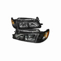 For 1993-1997 Toyota Corolla DX Clear Headlight Black Lamp+Corner Left+Right Set