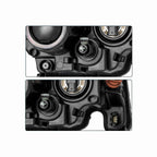 For 2017-2021 Jeep Grand Cherokee Halogen Headlight Clear Lens Trim Chrome Housing Black Left+Right