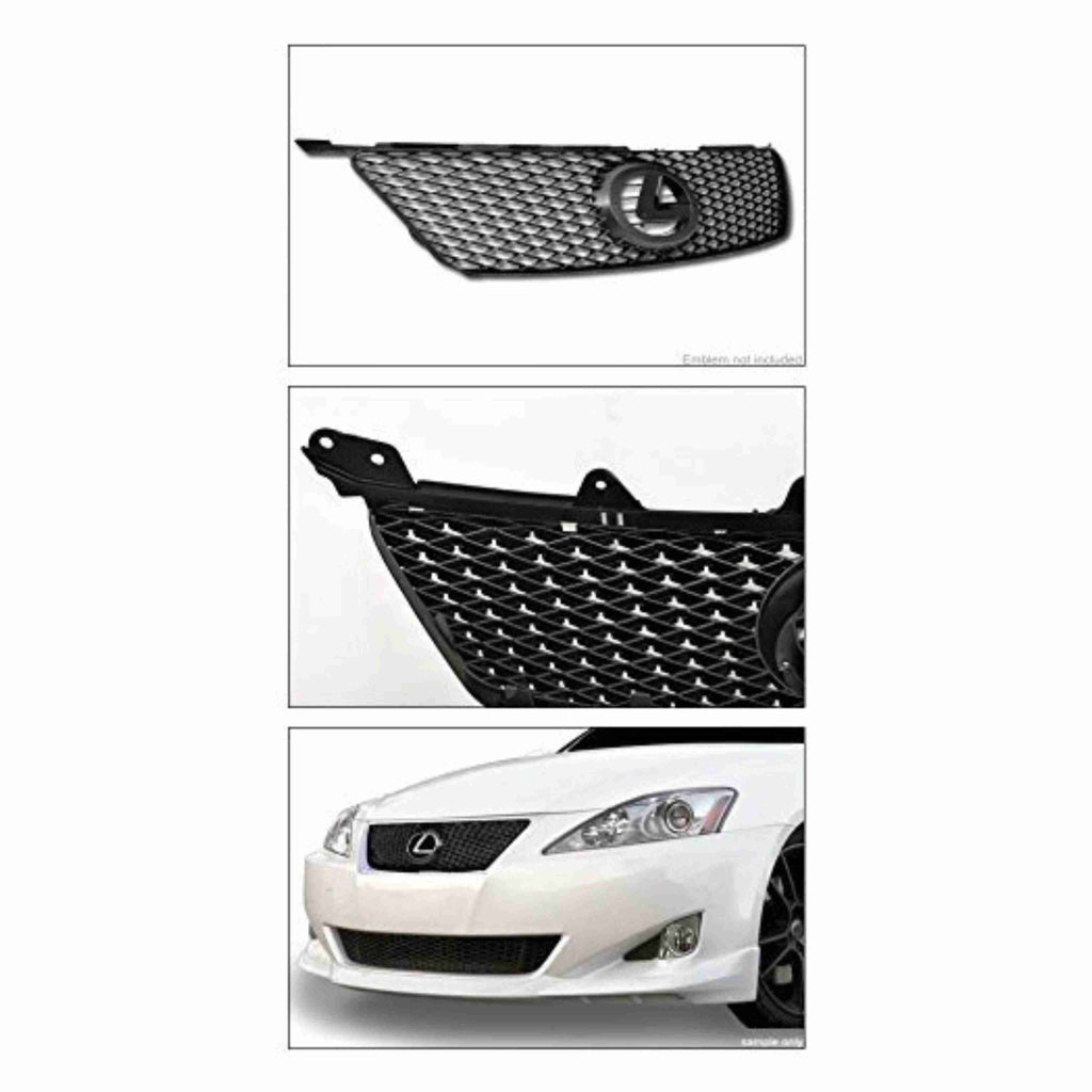 For 2006-2008 Lexus IS250 350 ISF IS-F Style Front Bumper Hood Mesh Black Grille