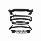 For 2022-2023 Hyundai Kona Front Bumper Cover Grille Upper+Lower Grille Assembly Mesh Style Black