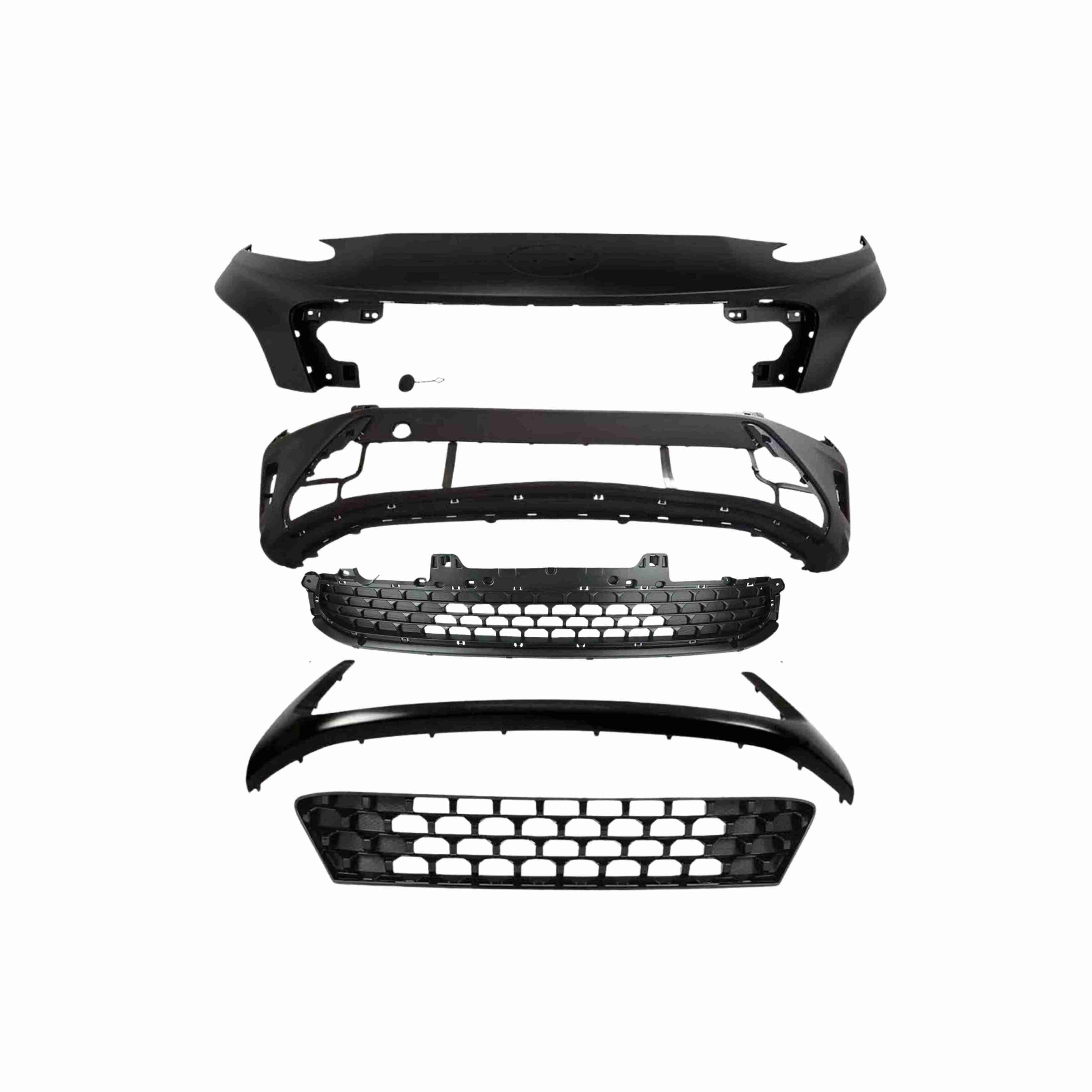 For 2022-2023 Hyundai Kona Front Bumper Cover Grille Upper+Lower Grille Assembly Mesh Style Black