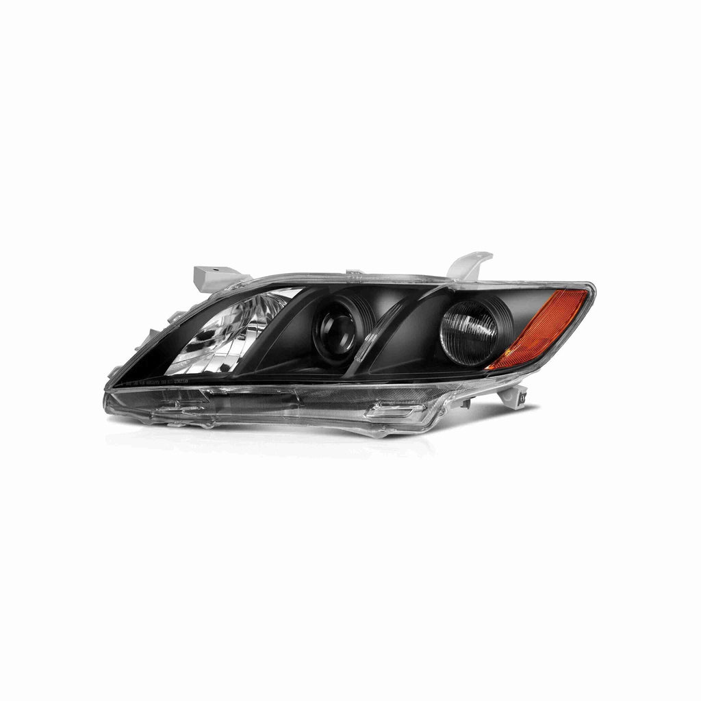For 2007-2009 Toyota Camry Projector Clear Headlight Black Headlamp Left+Right