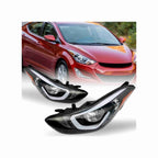 For 2014-2016 Hyundai Elantra Housing Black Headlamp Assembly Clear Lens Headlight Left+Right