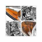 For 2002-2004 Toyota Camry Clear Lens Headlight Assembly Chrome Housing Headlamp Left+Right