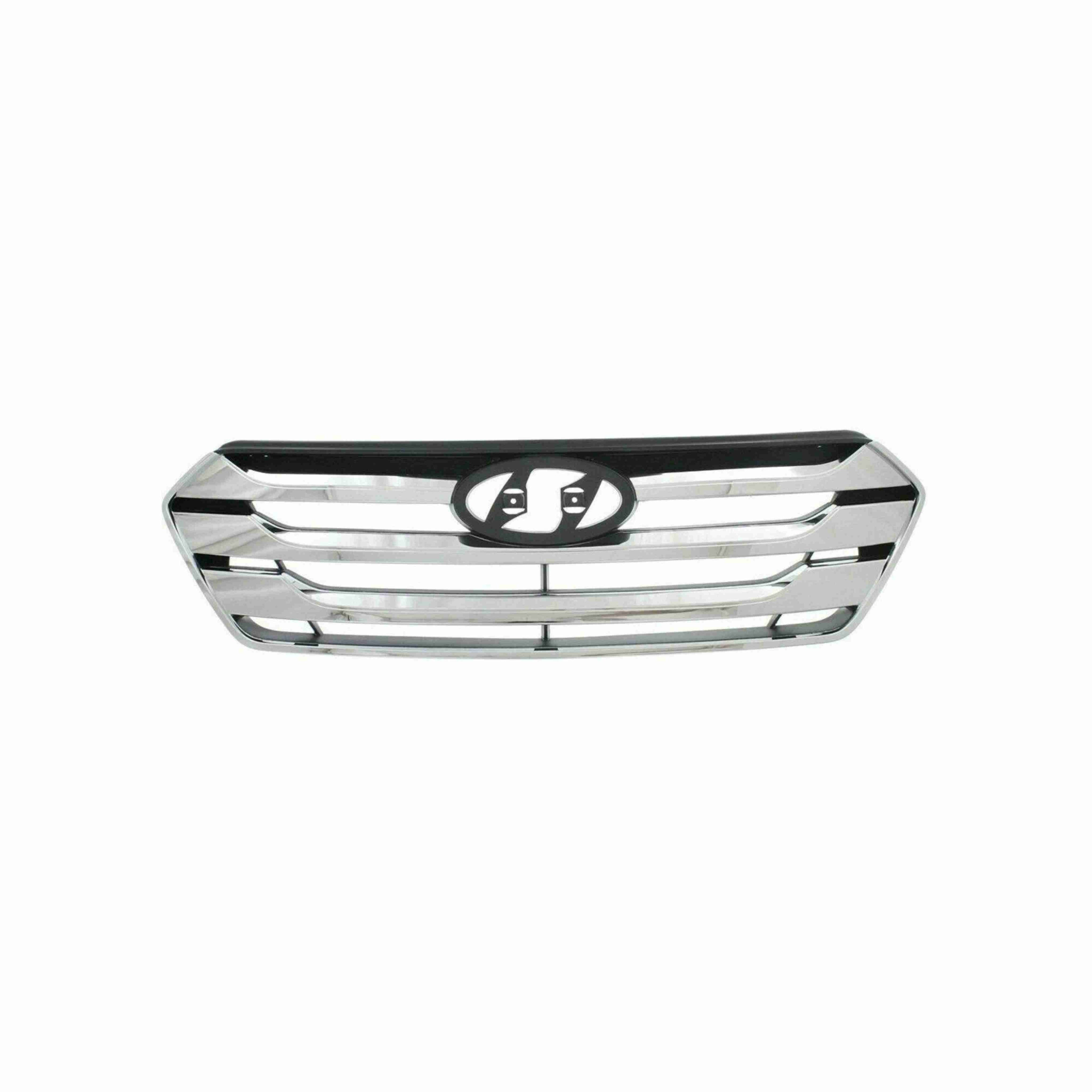 For 2013-2016 Hyundai Santa Fe Sport Style Front Upper Grille Black+Chrome Grill