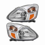 For 2003-2005 Toyota Echo Clear Assembly Headlights Headlamps Chrome Left+Right