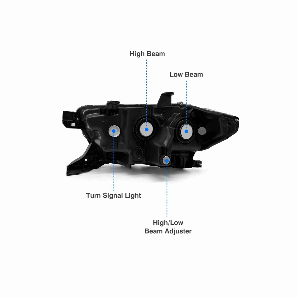 For 16-21 Toyota Tacoma Black Projector Headlight Lamp DRL W/O LED Left+Right