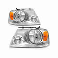 For 04-08 Ford F-150 Lincoln 06-08 Mark LT Headlight HeadLamps Chrome Left+Right