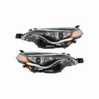 For 2017-2019 Toyota Corolla LE L CE Headlight Halogen Lamp Black Set Left+Right
