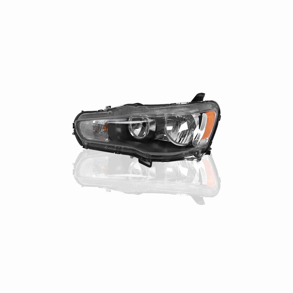 For 2008-2017 Mitsubishi Lancer EVO Headlights Lamps Black Halogen Left+Right