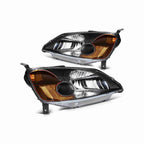 For 2001-2003 Honda Civic 2 Dr Coupe 4 Dr Sedan Clear Lens Headlights Assembly Black Housing Lamps Left+Right