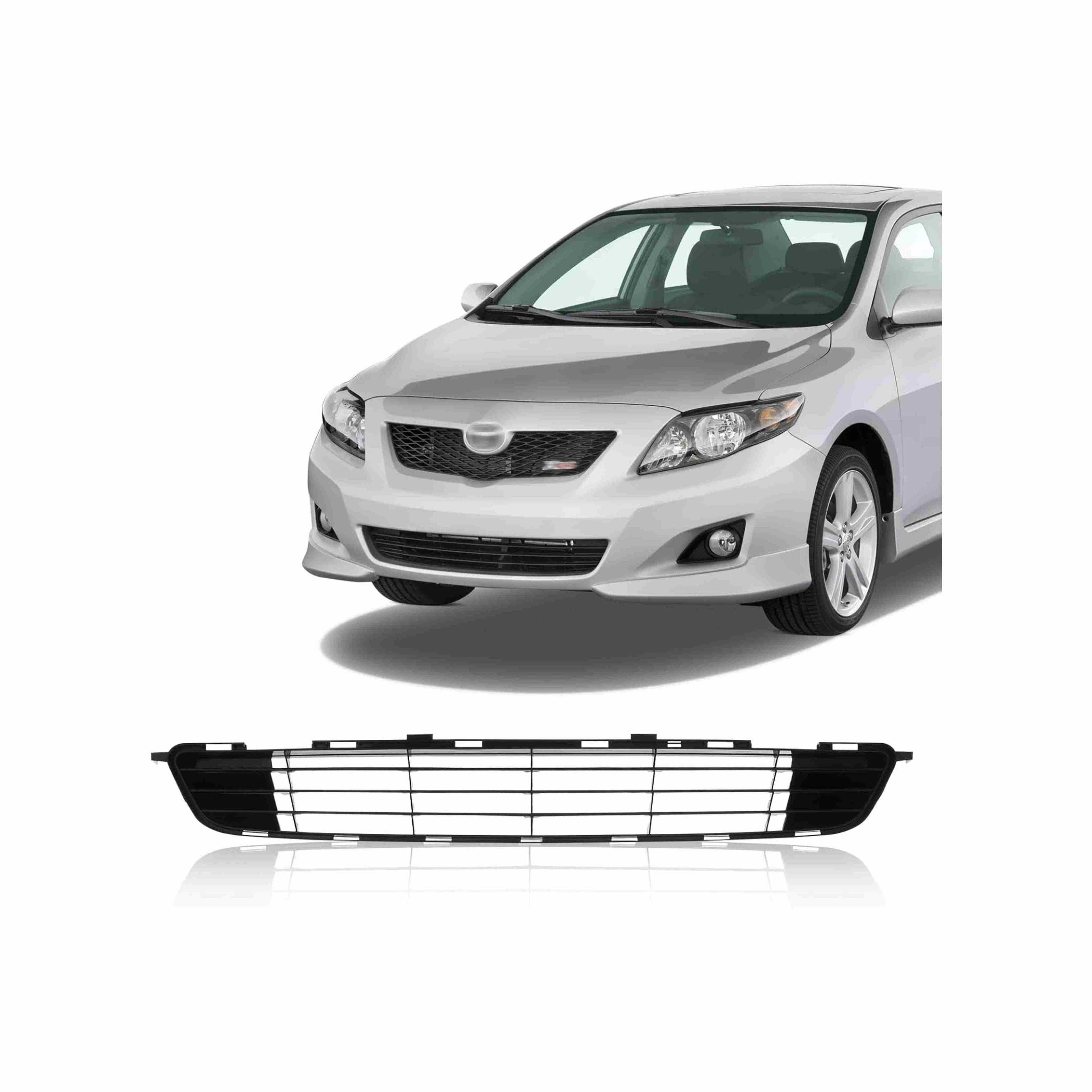 For 2009-2010 Toyota Corolla Front Lower Bumper Grille Textured Black Plastic