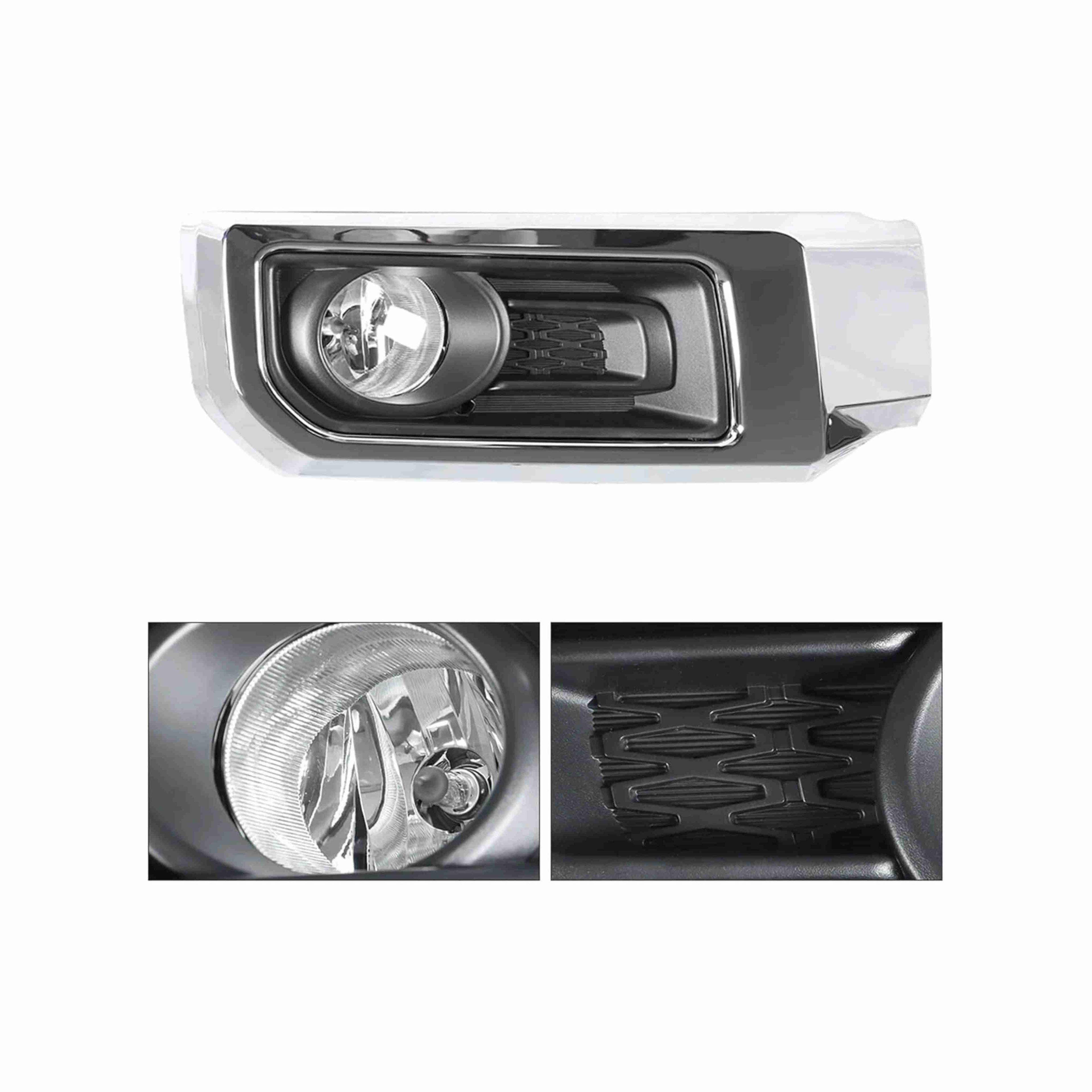 For 2014-2020 Toyota 4Runner Limited Fog Light Lamp Chrome Black Left+Right