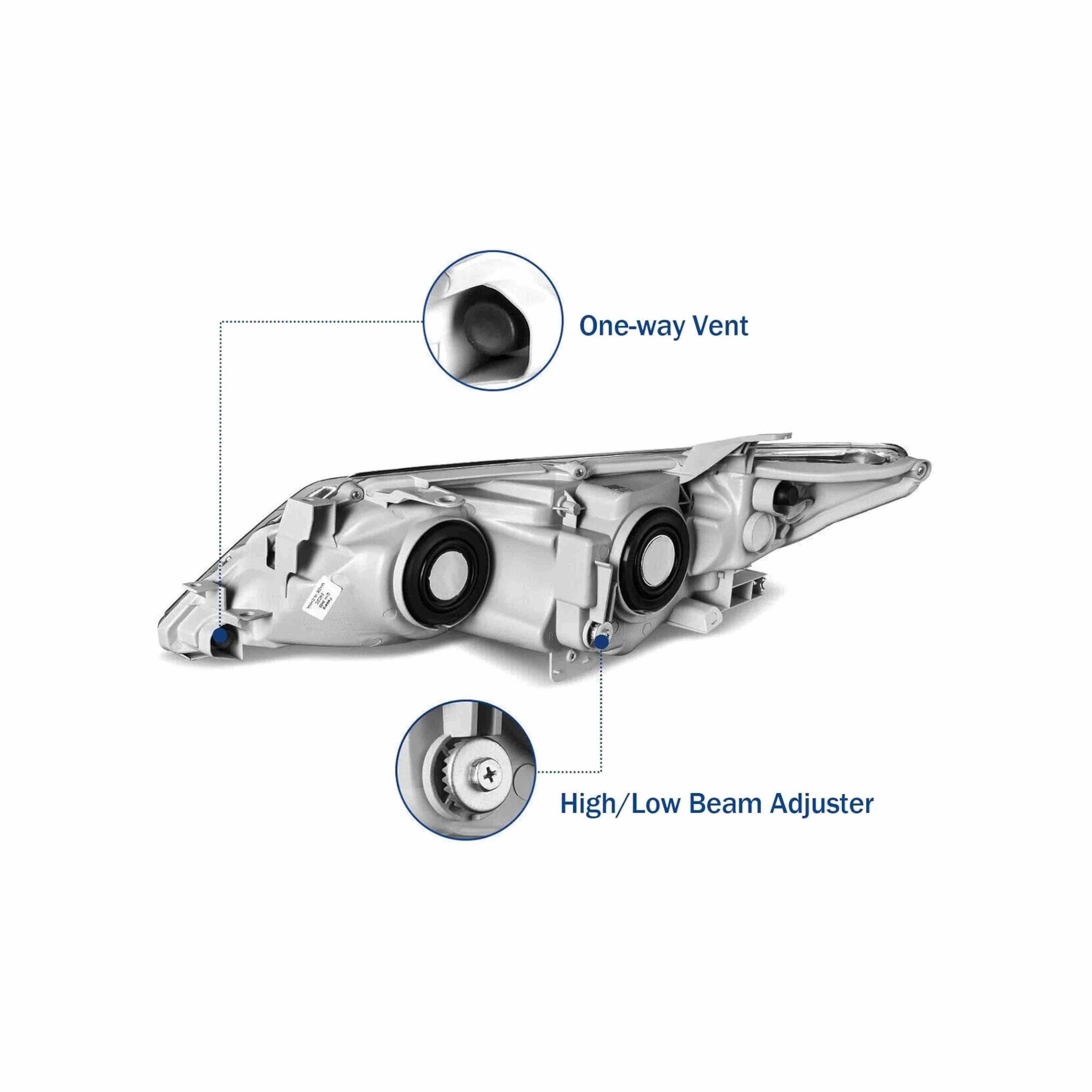 For 2012-2014 Toyota Camry Assembly Headlight Projector Housing Black Headlamp Clear Lens Left+Right