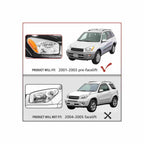 For 2001-2003 Toyota RAV4 Sport Clear Headlights Black Headlamps Set Left+Right