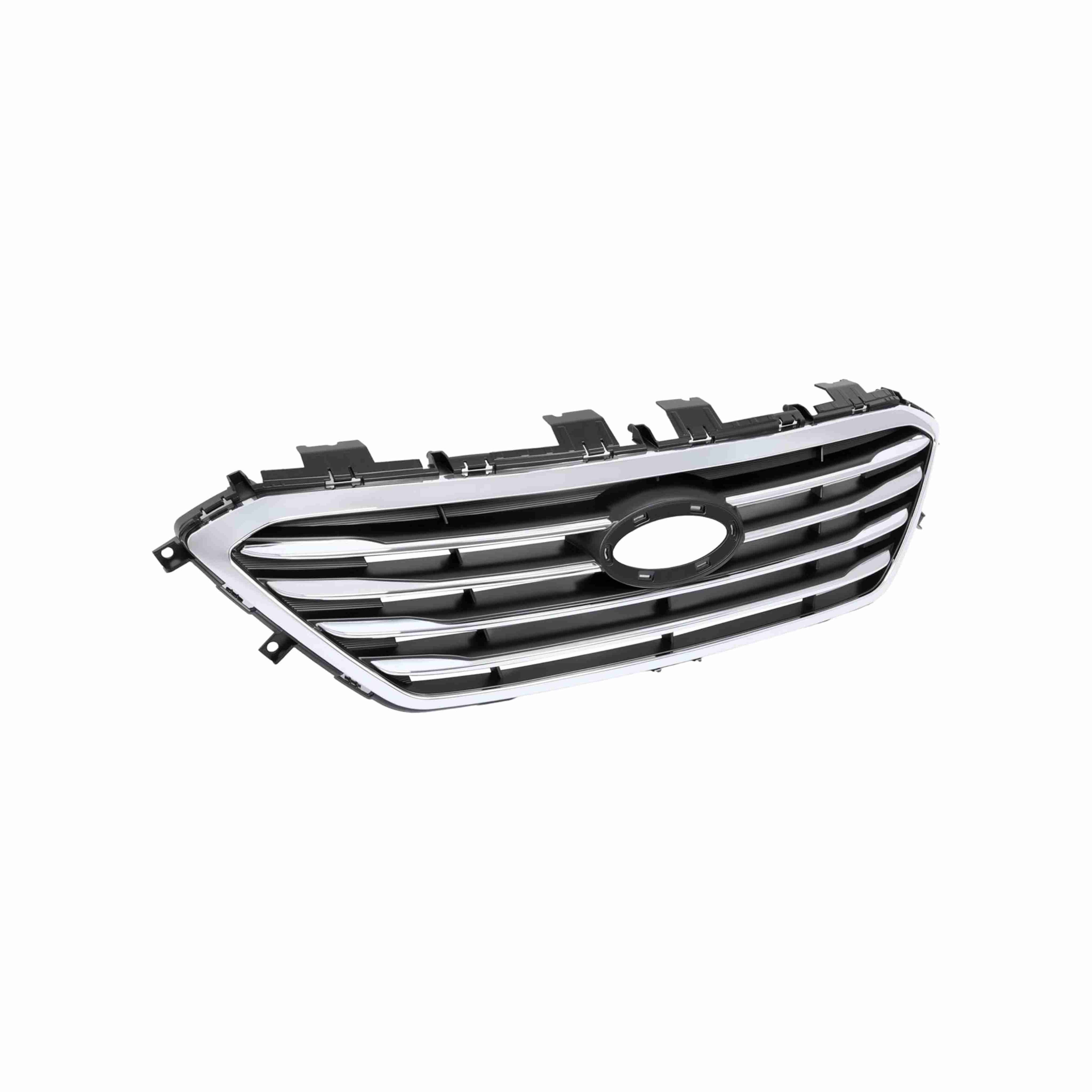 For 2015-2017 Hyundai Sonata Front Bumper Upper Grille Black Chrome Trim Grill
