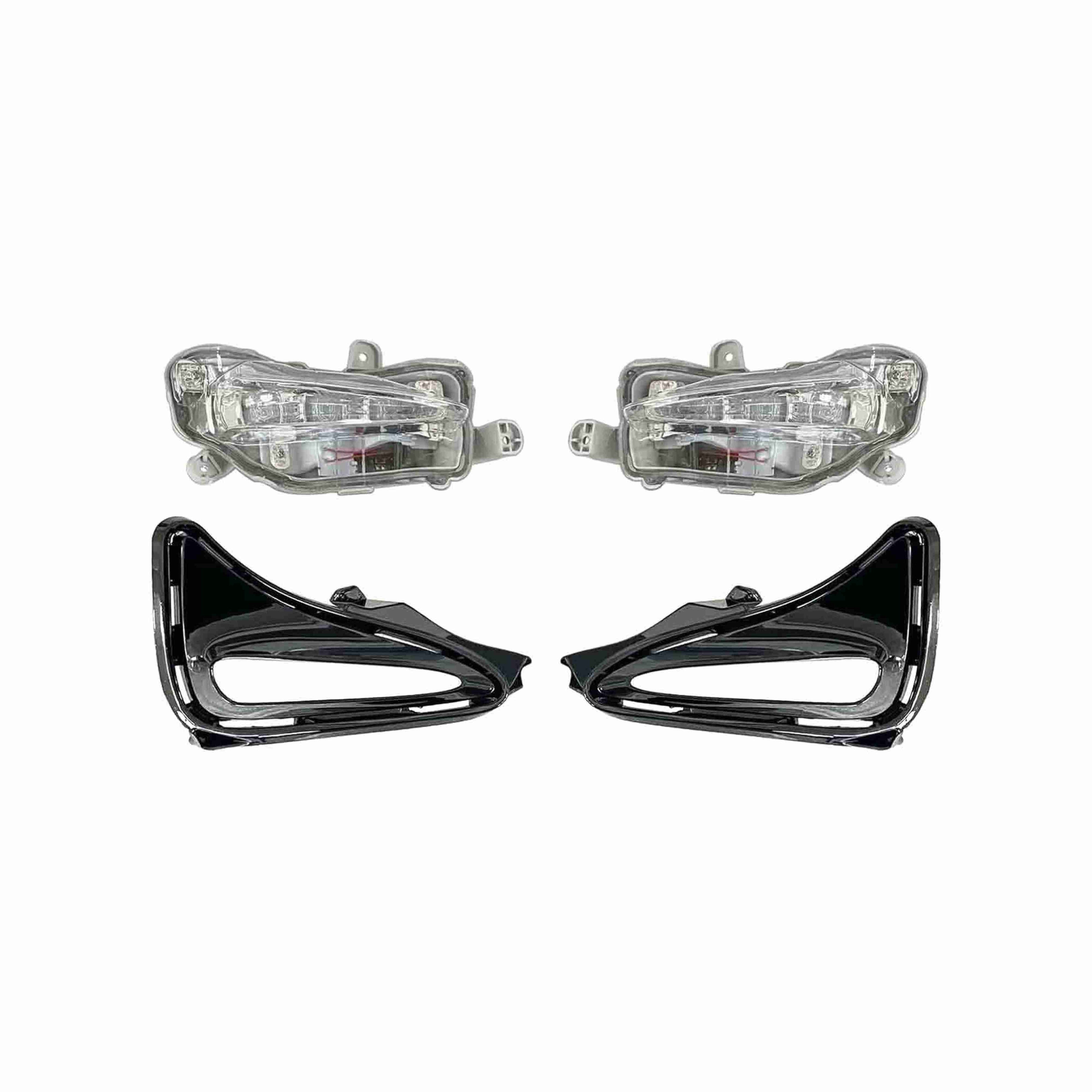 For 2017-2019 Toyota Corolla XLE LE Sedan Front Bumper with Grilles and Fog Lights Assembly Set