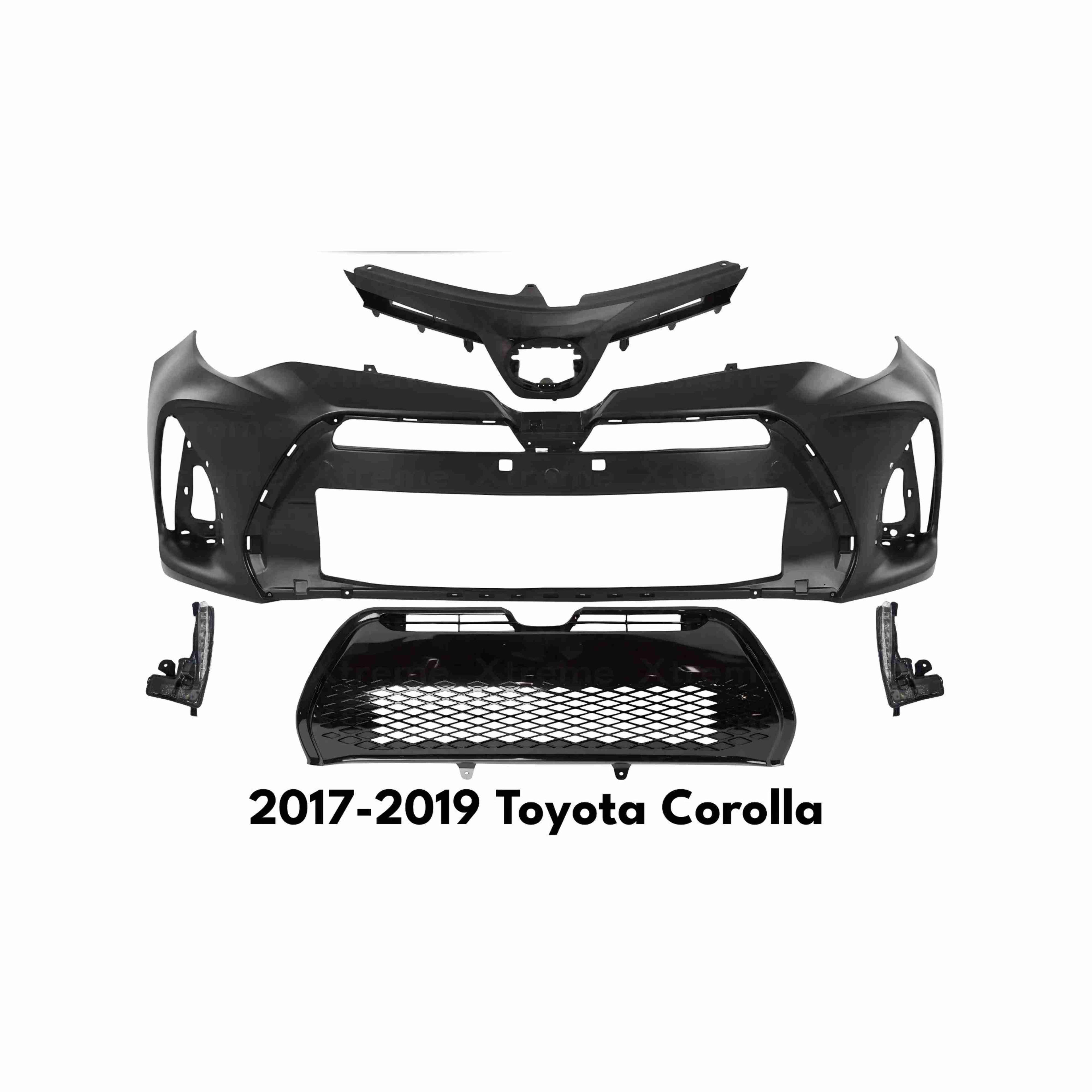 For 2017-2019 Toyota Corolla SE XSE Full Front Bumper With Grilles & Fog Lights Assembly Set