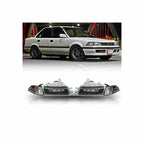 For 1988-1992 Toyota Corolla Sedan EE90-E92-AE90 Headlight Black Lamp Left+Right