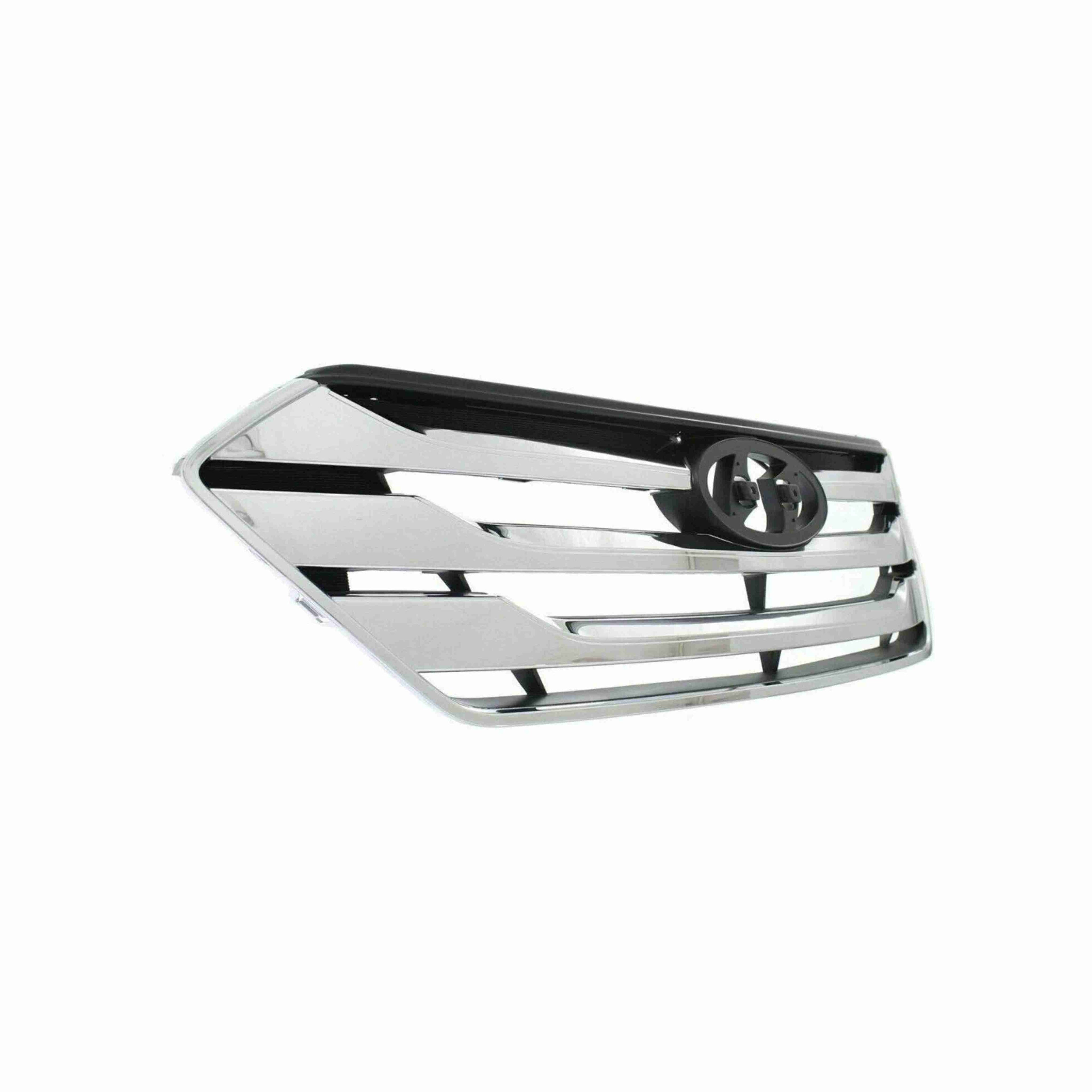 For 2013-2016 Hyundai Santa Fe Sport Style Front Upper Grille Black+Chrome Grill