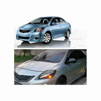 For 2007-2011 Toyota Yaris Sedan Clear Lens Headlight Assembly Headlamp Housing Black Left+Right