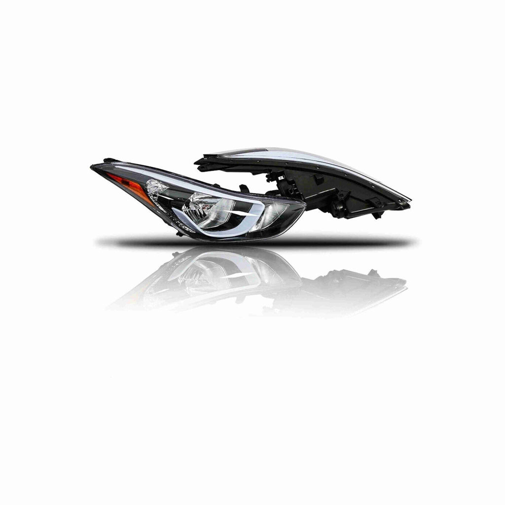 For 2014-2016 Hyundai Elantra Housing Black Headlamp Assembly Clear Lens Headlight Left+Right
