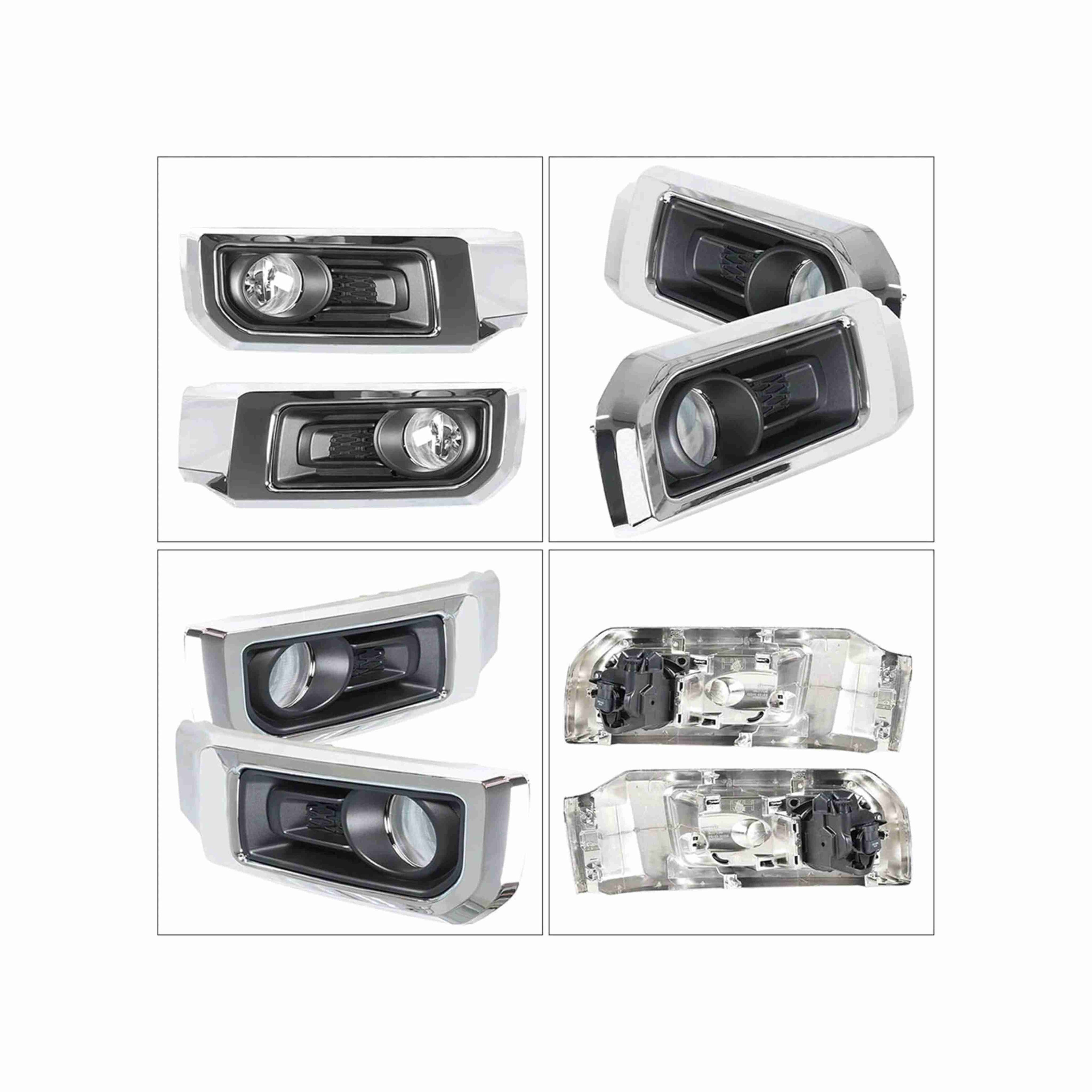 For 2014-2020 Toyota 4Runner Limited Fog Light Lamp Chrome Black Left+Right