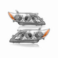 For 2007-2009 Toyota Camry Projector Headlight Chrome Clear Lamp Right+Left