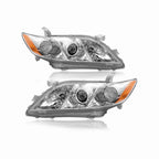 For 2007-2009 Toyota Camry Projector Headlight Chrome Clear Lamp Right+Left
