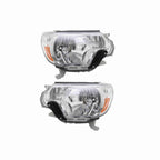 For 2012-2015 Toyota Tacoma Chrome Housing Headlights Headlamps Clear Lens Left+Right Set