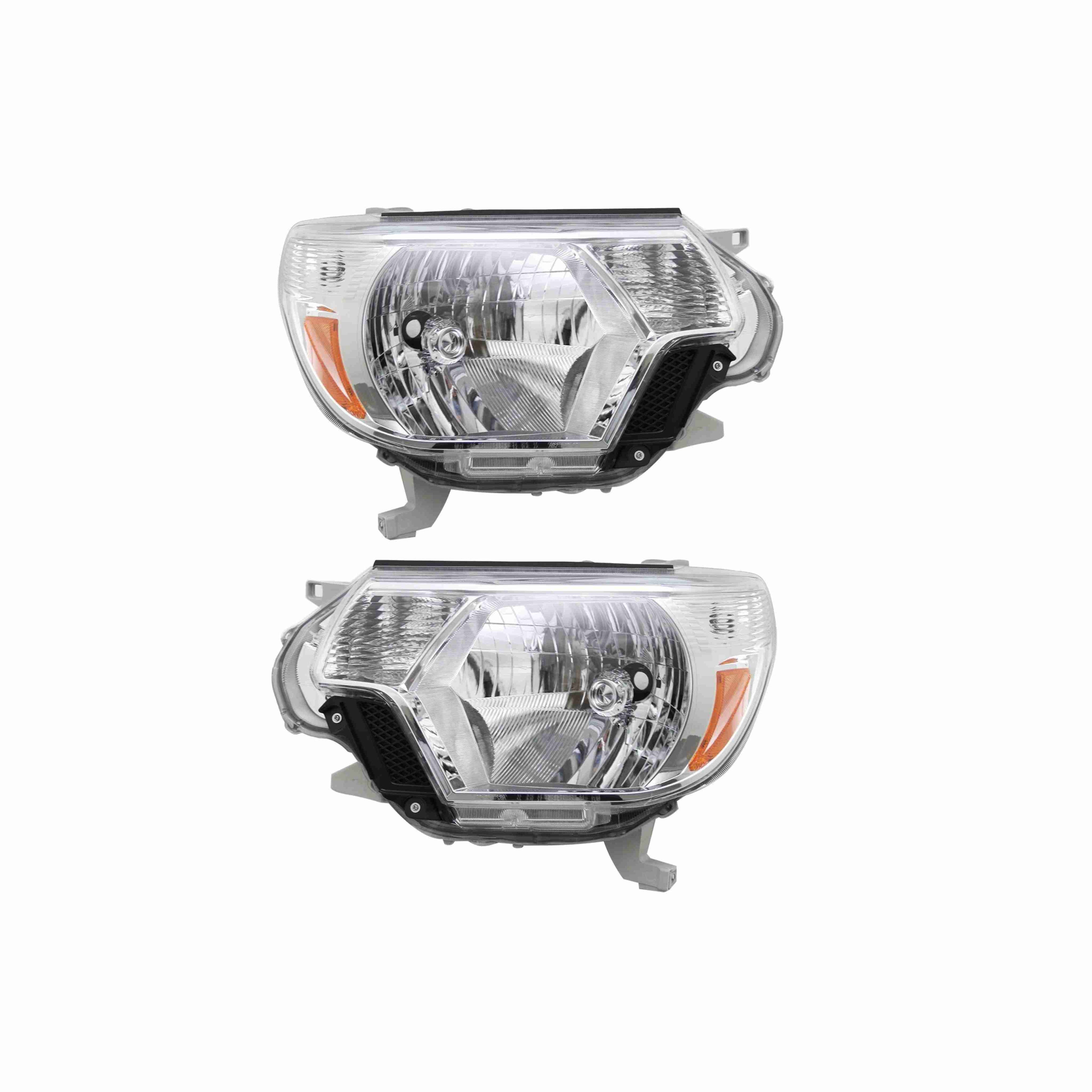 For 2012-2015 Toyota Tacoma Chrome Housing Headlights Headlamps Clear Lens Left+Right Set