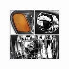 For 2001-2002 Toyota Corolla JDM Clear Lens Headlight Headlamp Housing Black+Corner Lights 4 Pc Left+Right