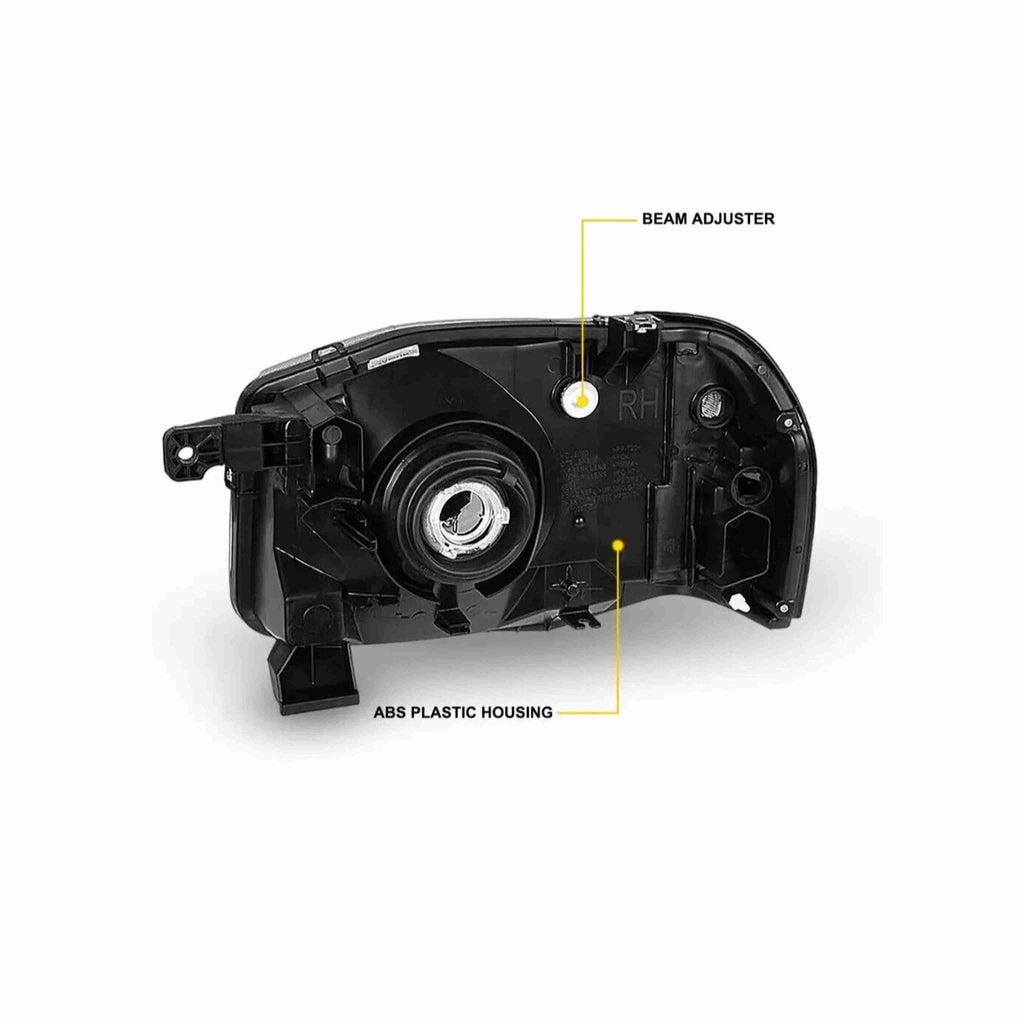 For 2001-2004 Nissan Frontier XE Assembly Headlights Headlamp Black RH+LH Pair