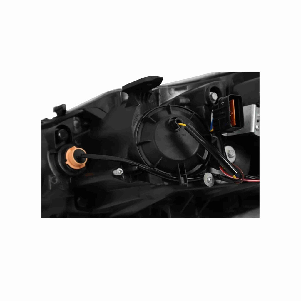 For 2008-2017 Mitsubishi Lancer EVO Headlights Lamps Black Halogen Left+Right