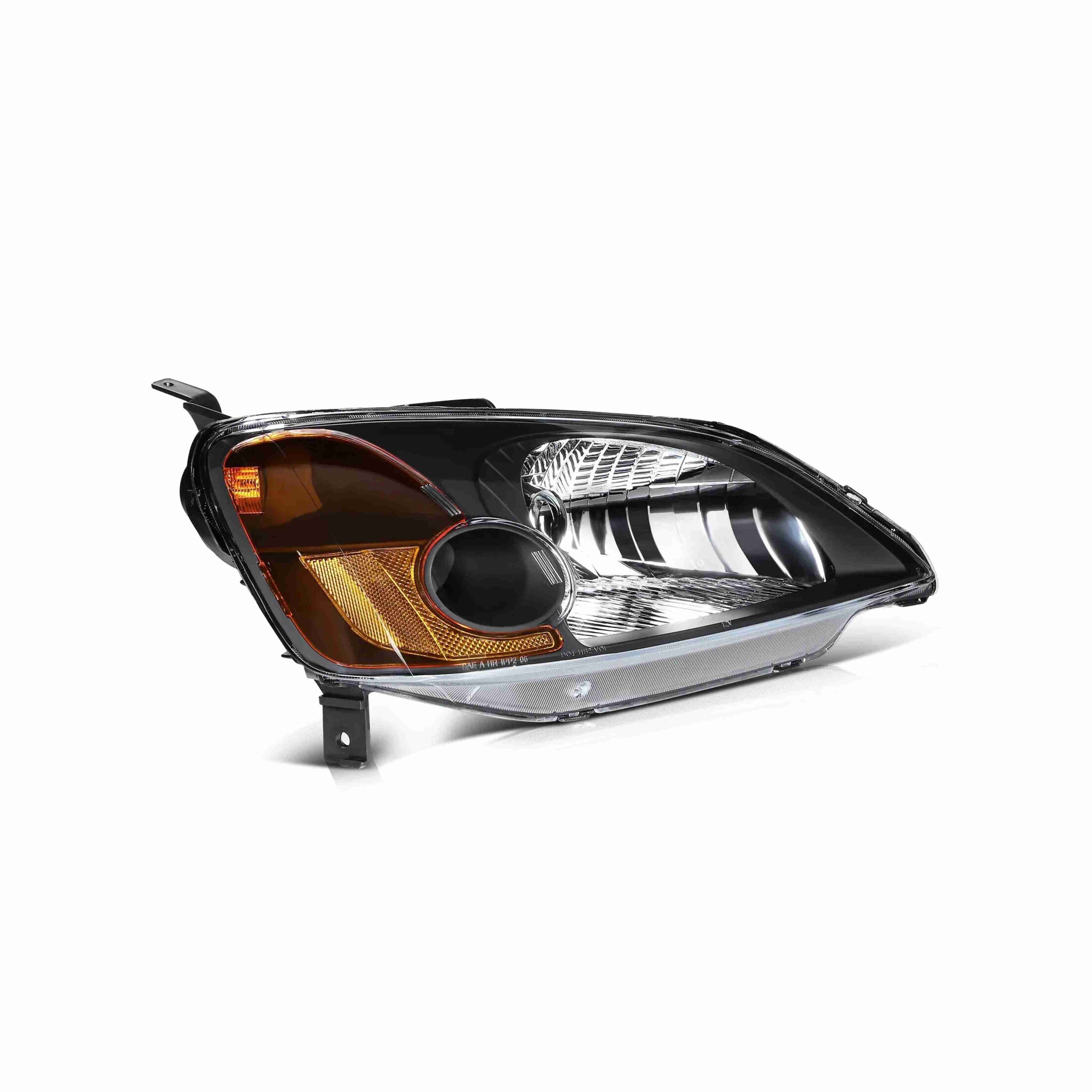 For 2001-2003 Honda Civic 2 Dr Coupe 4 Dr Sedan Clear Lens Headlights Assembly Black Housing Lamps Left+Right