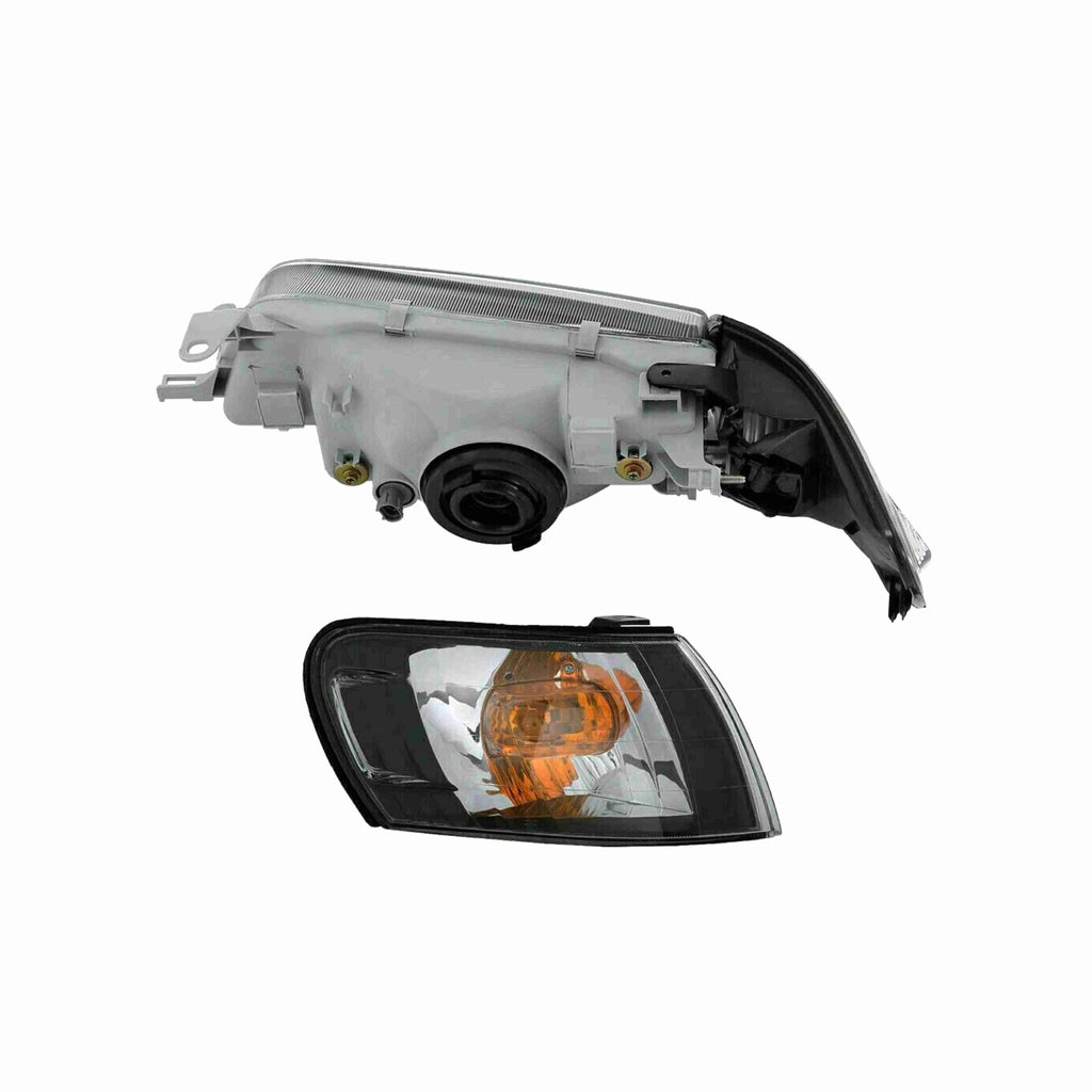 For 1993-1997 Toyota Corolla Headlights Housing Black Headlamp+Corner Left+Right