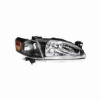For 1998-2000 Toyota Corolla Black Housing Headlamp Clear Headlight Left+Right