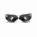 For 2012-2015 Toyota Tacoma Black Headlamp Clear Lens Headlight Left+Right