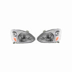 For 2003-2005 Toyota Echo Clear Assembly Headlights Headlamps Chrome Left+Right