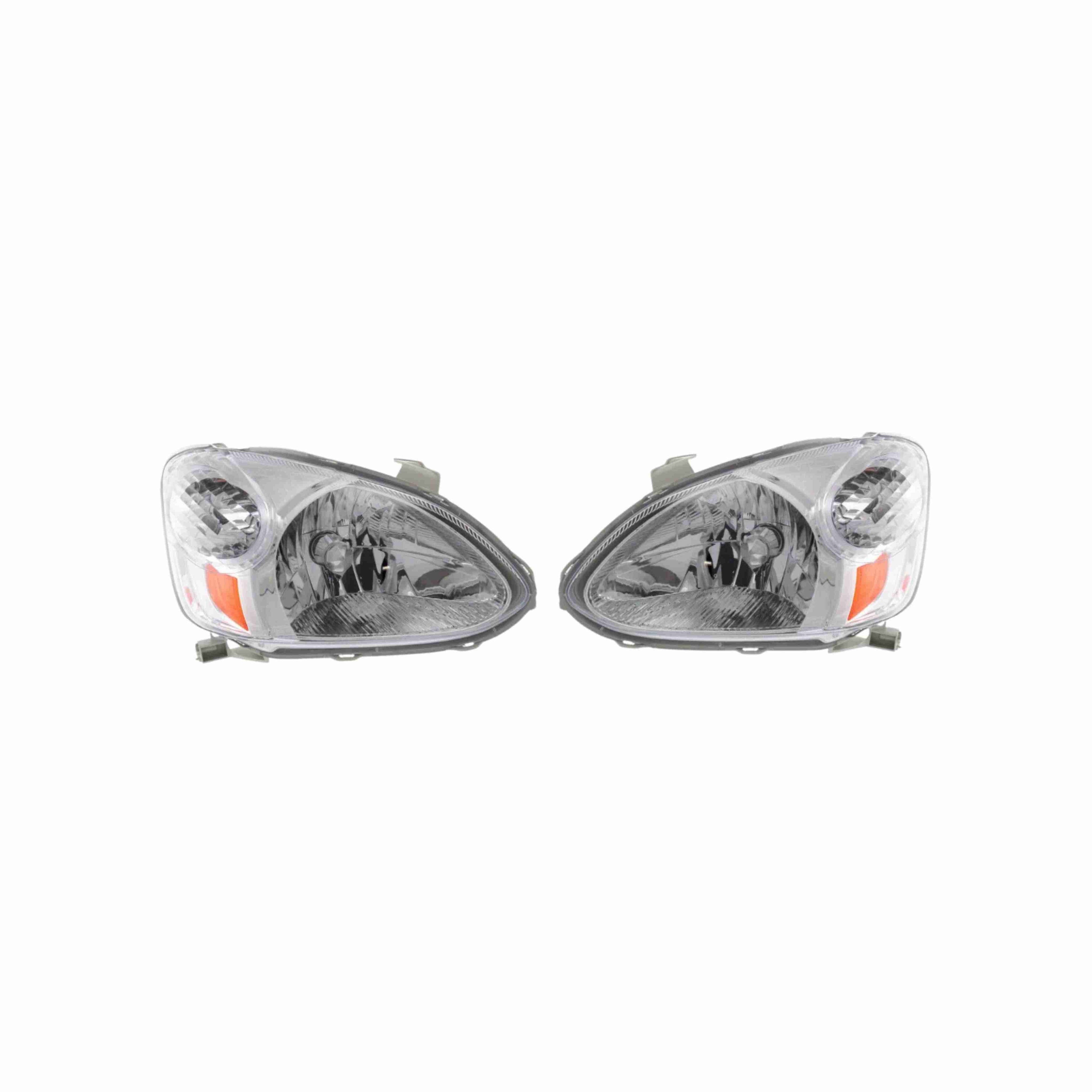 For 2003-2005 Toyota Echo Clear Assembly Headlights Headlamps Chrome Left+Right