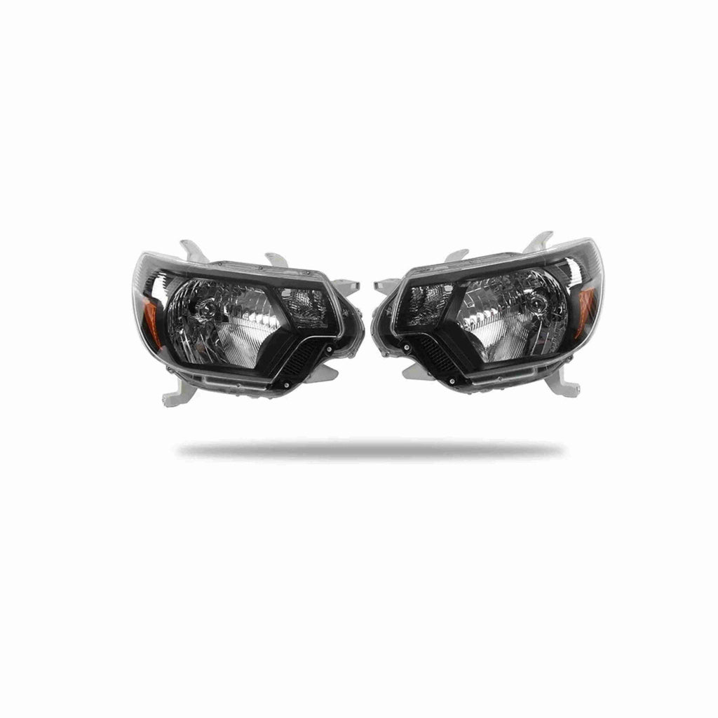 For 2012-2015 Toyota Tacoma Black Headlamp Clear Lens Headlight Left+Right