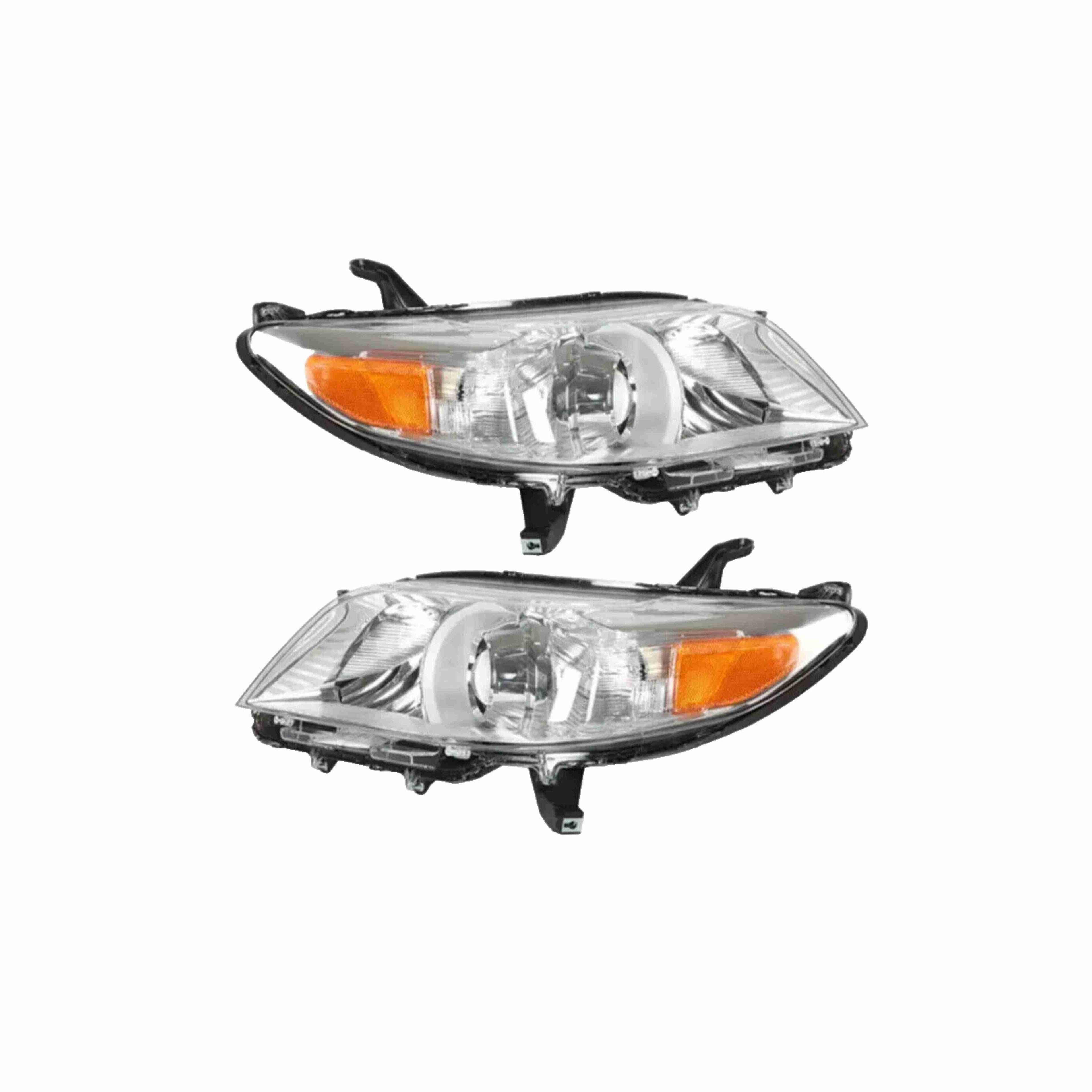 For 2011-2020 Toyota Sienna Clear Lens Headlights Housing Chrome Headlamps Pair Set Left+Right