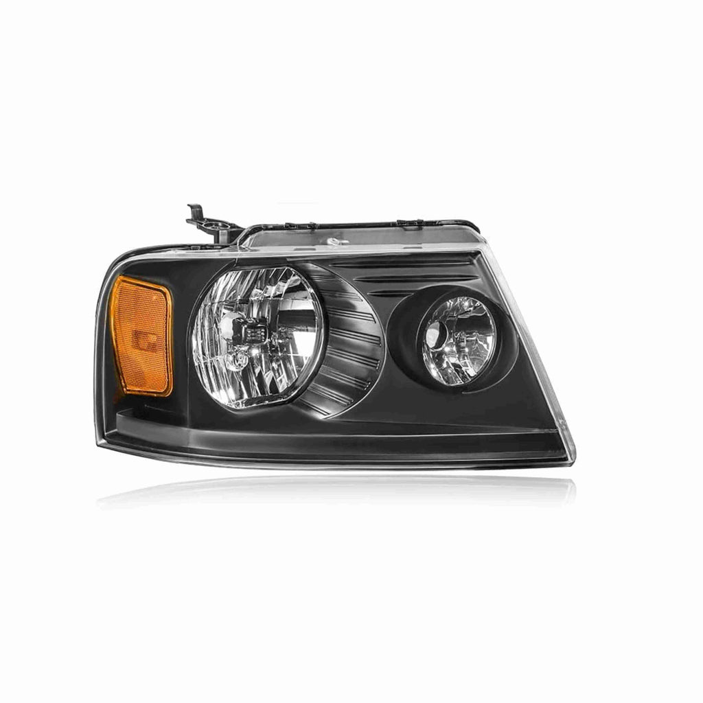 For 2004-2008 Ford F-150 06-08 Mark LT Clear Lens Assembly Headlights Black Housing Amber Corner Left+Right
